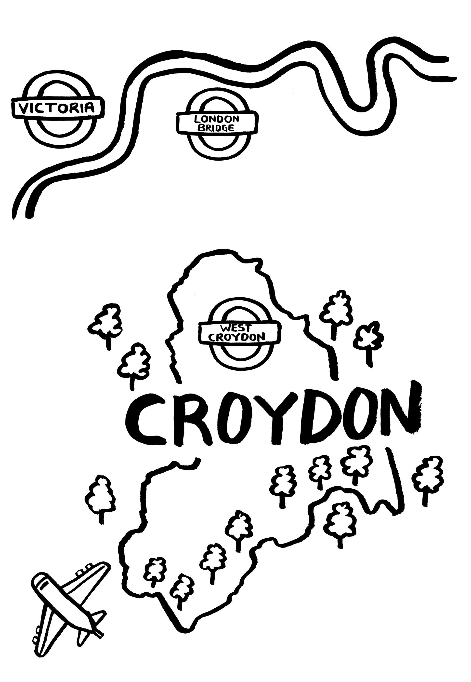 Croydon Map Illustration